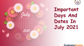Important days and dates in July 2021