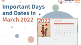 Important days and dates and in march 2022